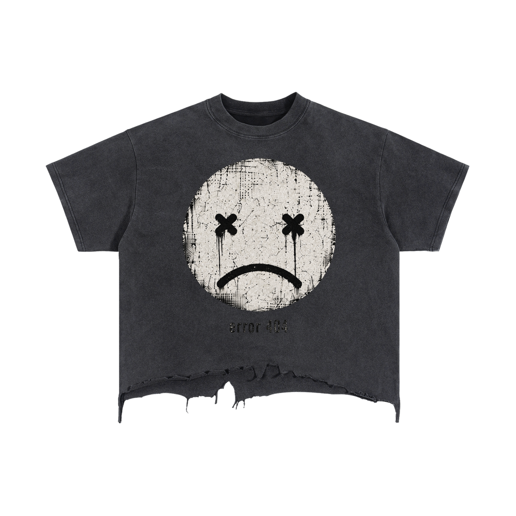 Vintage Wash Boxy Distressed Hem T-Shirt