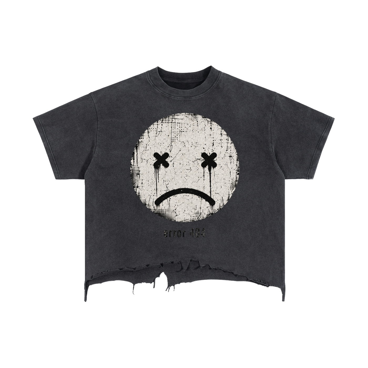 Vintage Wash Boxy Distressed Hem T-Shirt