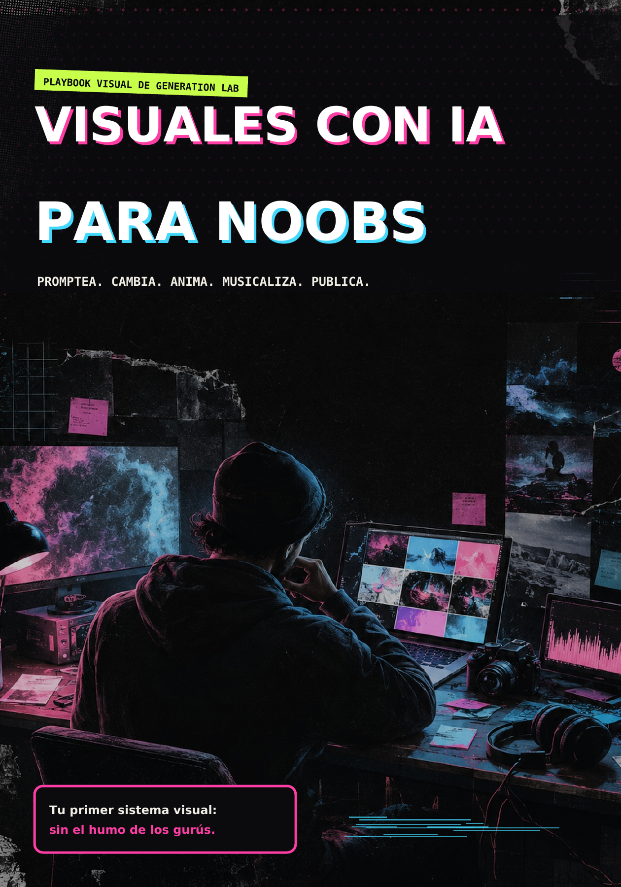 Portada de Visuales con IA para Noobs: Promptea. Cambia. Anima.